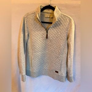 L.L.Bean light grey quilted pullover